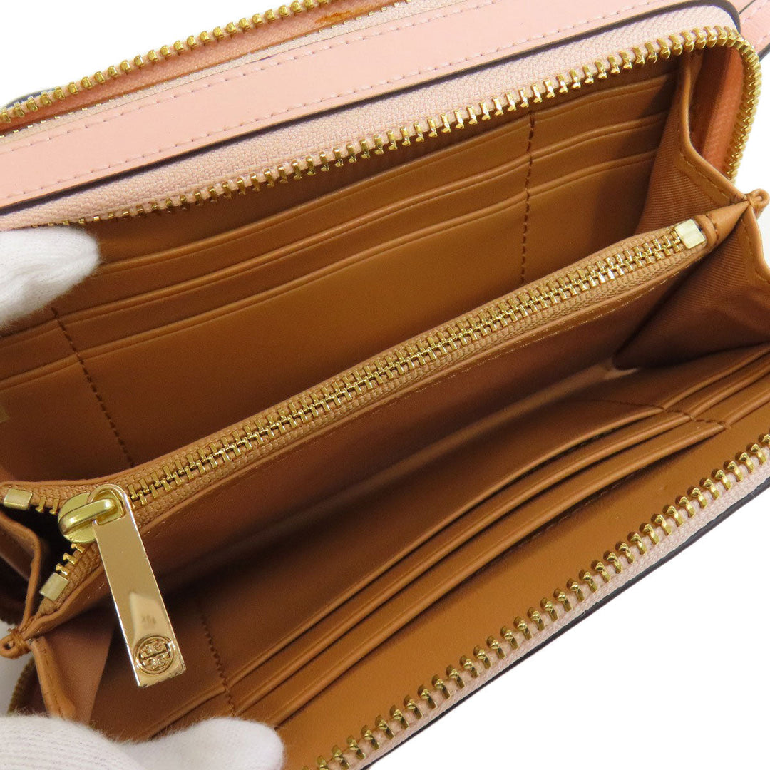 Tory Burch Long Wallet Purse leather pink Shoulder wallet