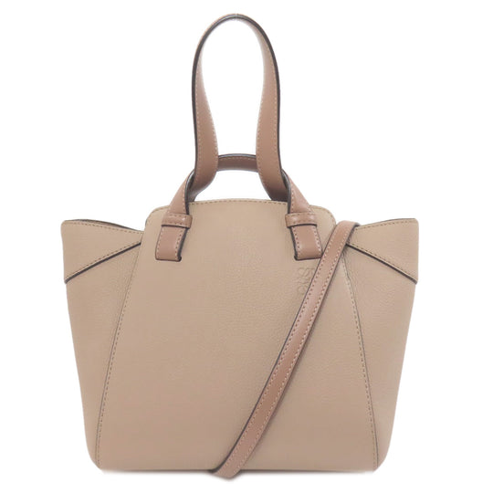 LOEWE Handbag Calfskin Brown Hammock Nugget 2WAY Women Used Authentic