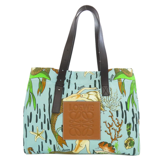 LOEWE Tote Bag canvas blue Paula's Ibiza Women Used Authentic