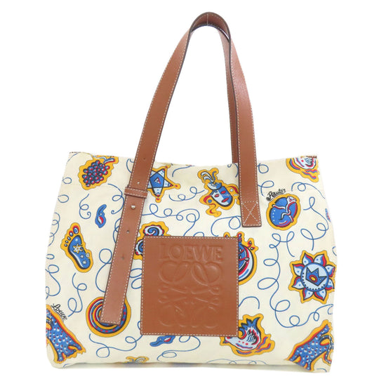 LOEWE Tote Bag canvas white Paula's Ibiza Women Used Authentic