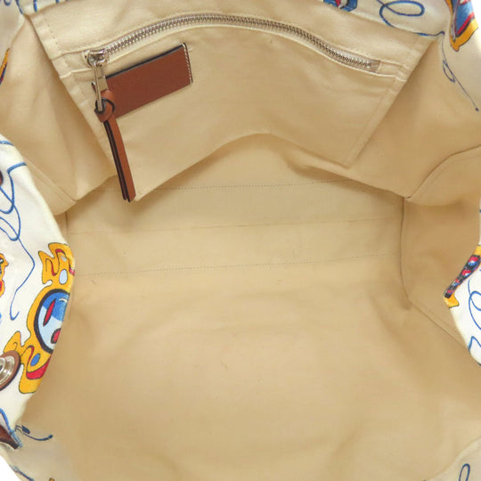 LOEWE Tote Bag canvas white Paula's Ibiza Women Used Authentic