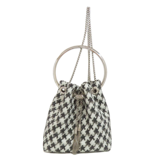 JIMMY CHOO Handbag Satin black Bonbon 2WAY