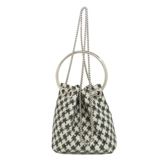 JIMMY CHOO Handbag Satin black Bonbon 2WAY