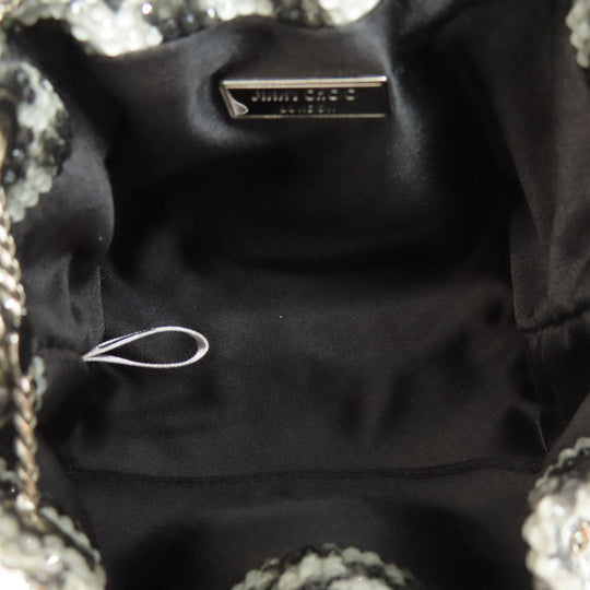 JIMMY CHOO Handbag Satin black Bonbon 2WAY