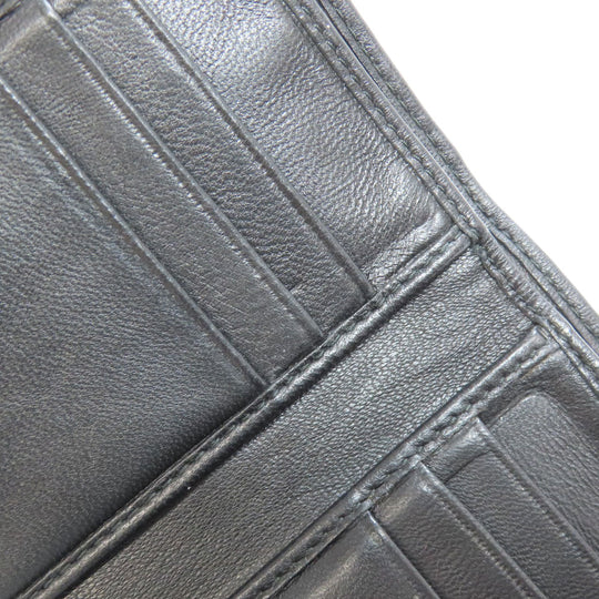MIUMIU Bifold Wallet Calfskin black Materasse Women Used Authentic