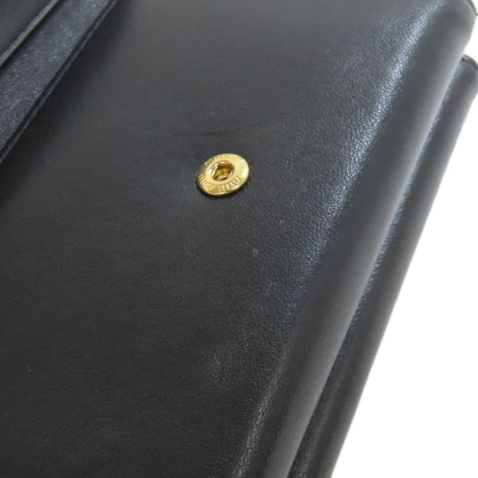 MIUMIU Bifold Wallet Calfskin black Materasse Women Used Authentic