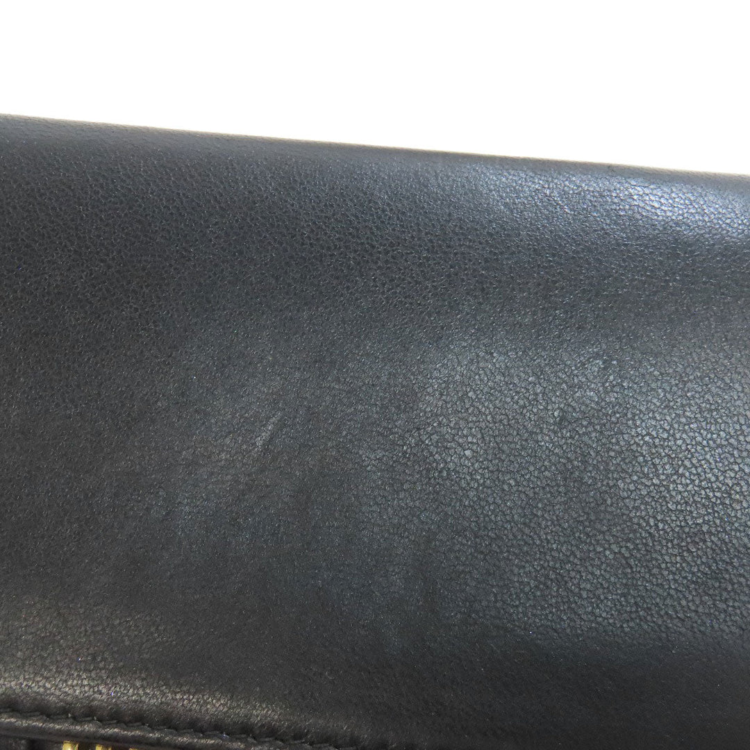 MIUMIU Bifold Wallet Calfskin black Materasse Women Used Authentic