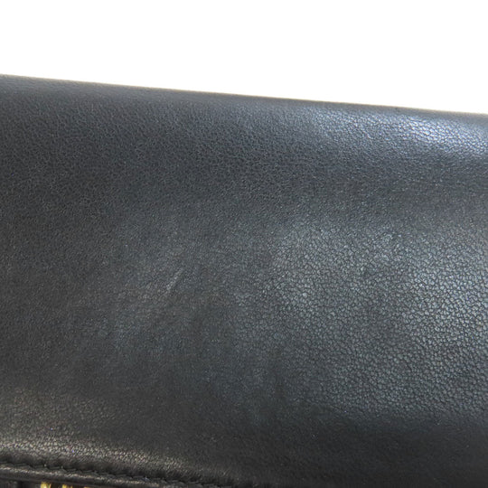 MIUMIU Bifold Wallet Calfskin black Materasse Women Used Authentic