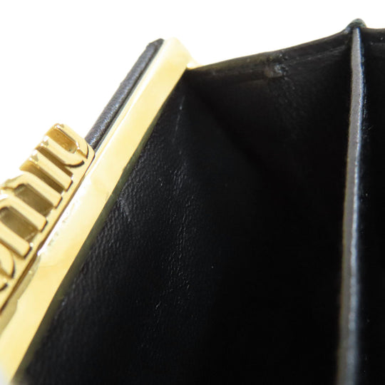 MIUMIU Bifold Wallet Calfskin black Materasse Women Used Authentic