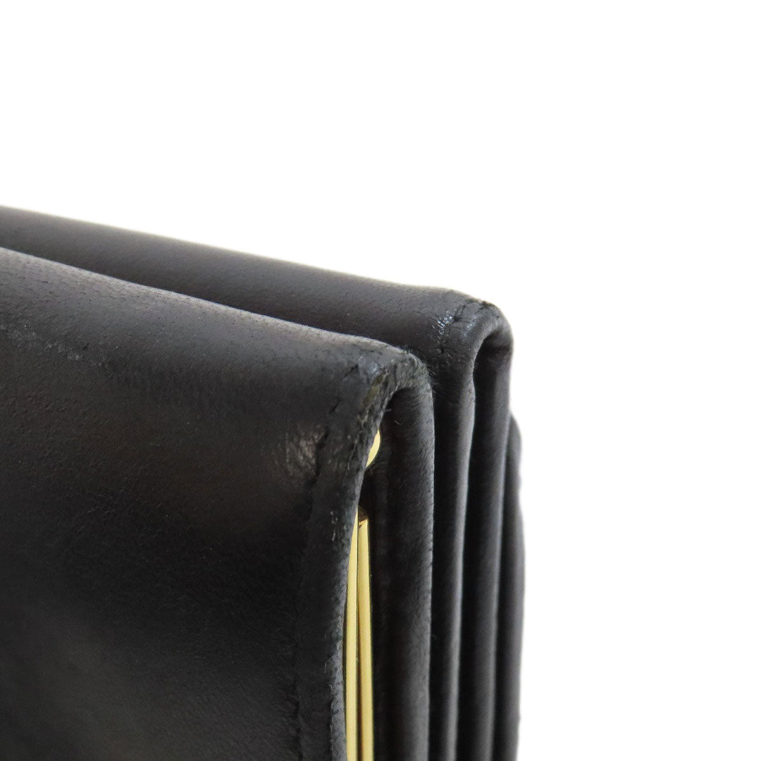 MIUMIU Bifold Wallet Calfskin black Materasse Women Used Authentic