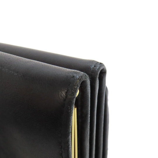 MIUMIU Bifold Wallet Calfskin black Materasse Women Used Authentic