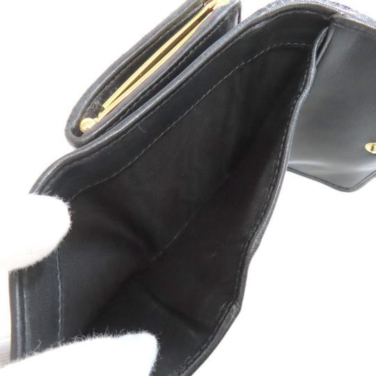 MIUMIU Bifold Wallet Calfskin black Materasse Women Used Authentic