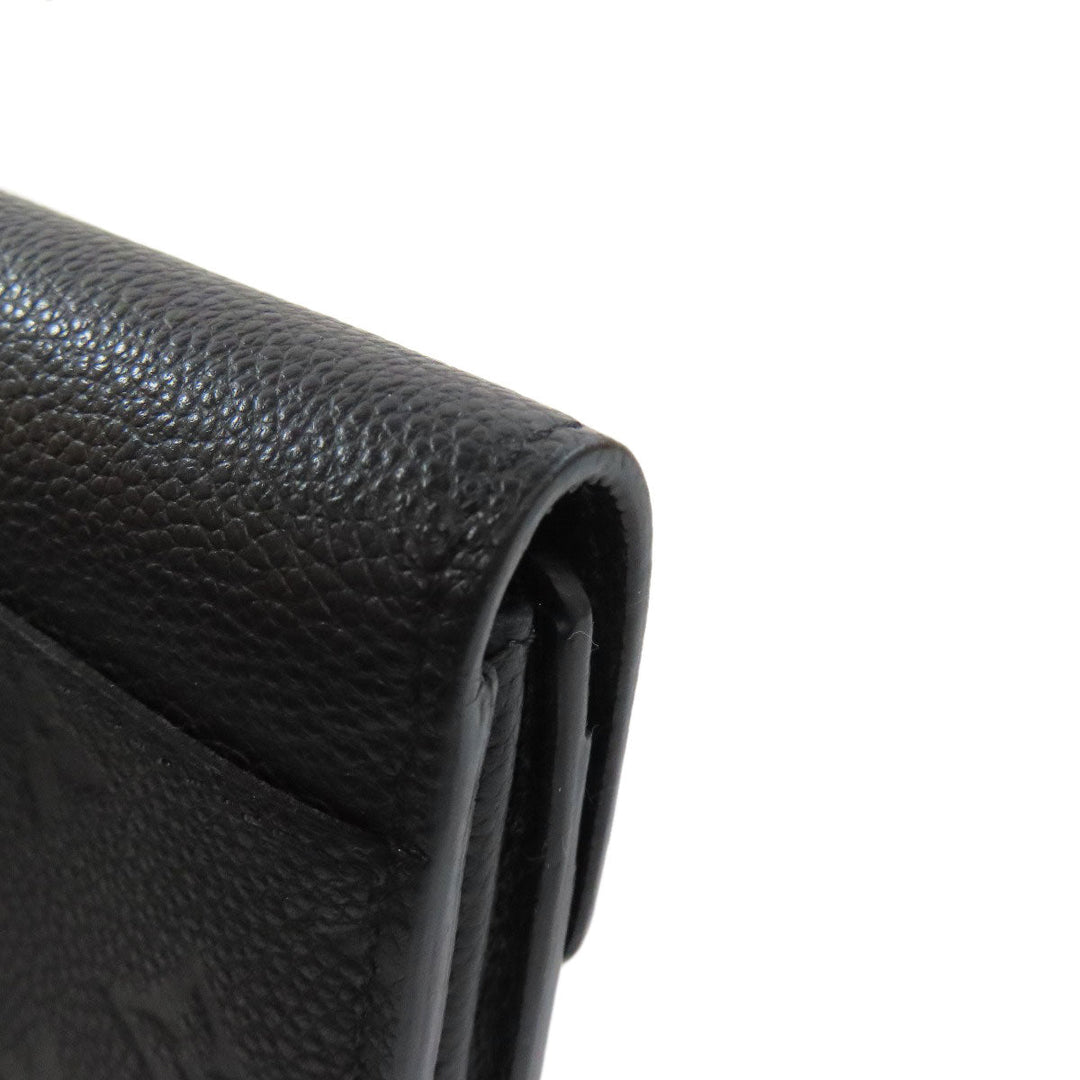 LOUIS VUITTON Long Wallet Purse M61182 Ann Platt black Portefeuille Sara Women Used Authentic