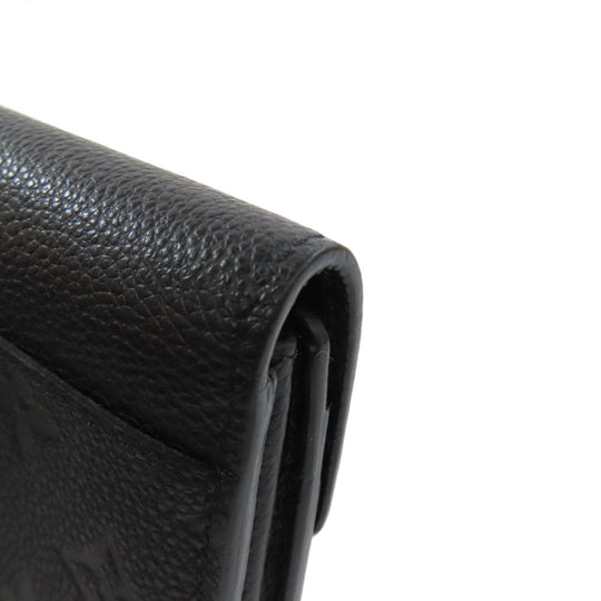 LOUIS VUITTON Long Wallet Purse M61182 Ann Platt black Portefeuille Sara Women Used Authentic