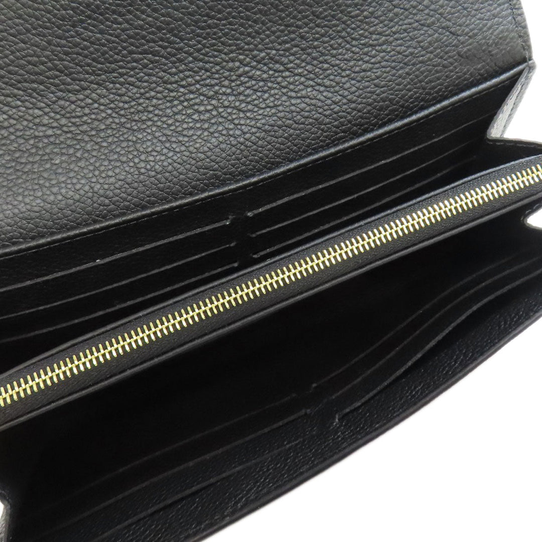 LOUIS VUITTON Long Wallet Purse M61182 Ann Platt black Portefeuille Sara Women Used Authentic