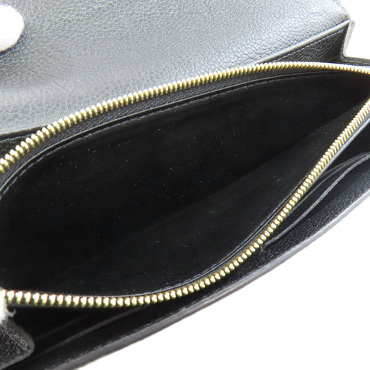 LOUIS VUITTON Long Wallet Purse M61182 Ann Platt black Portefeuille Sara Women Used Authentic