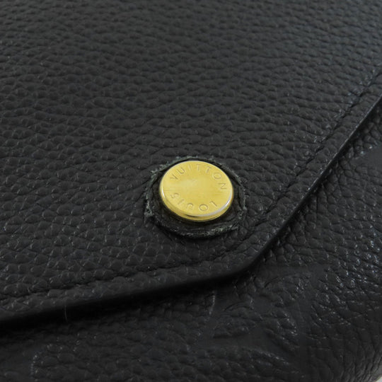 LOUIS VUITTON Long Wallet Purse M61182 Ann Platt black Portefeuille Sara Women Used Authentic