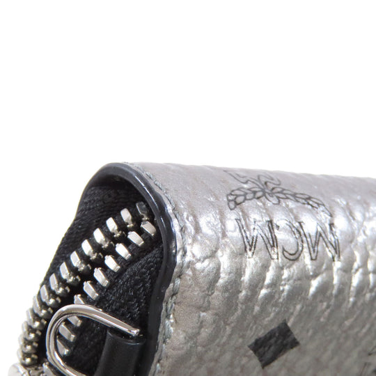 MCM Long Wallet Purse PVC Silver Rabbit print