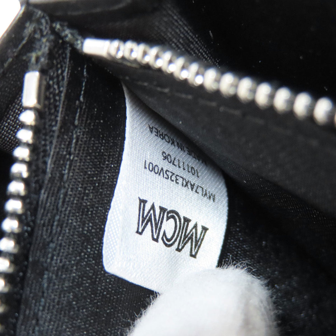 MCM Long Wallet Purse PVC Silver Rabbit print