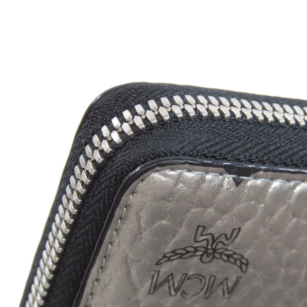 MCM Long Wallet Purse PVC Silver Rabbit print