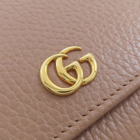 GUCCI Bifold Wallet 593587 leather beige Double G GG Marmont Medium Wallet Women Used Authentic