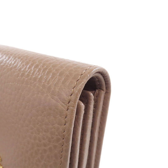 GUCCI Bifold Wallet 593587 leather beige Double G GG Marmont Medium Wallet Women Used Authentic