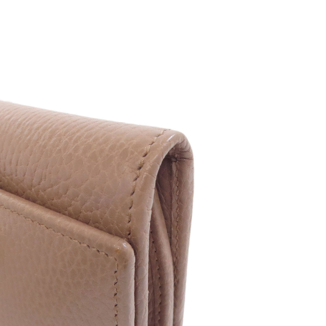 GUCCI Bifold Wallet 593587 leather beige Double G GG Marmont Medium Wallet Women Used Authentic