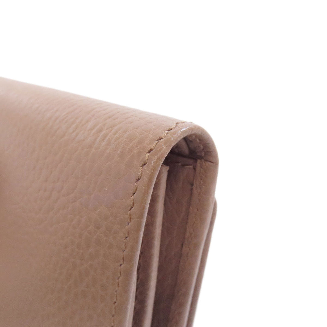 GUCCI Bifold Wallet 593587 leather beige Double G GG Marmont Medium Wallet Women Used Authentic