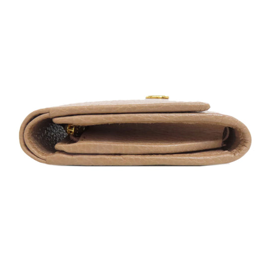 GUCCI Bifold Wallet 593587 leather beige Double G GG Marmont Medium Wallet Women Used Authentic