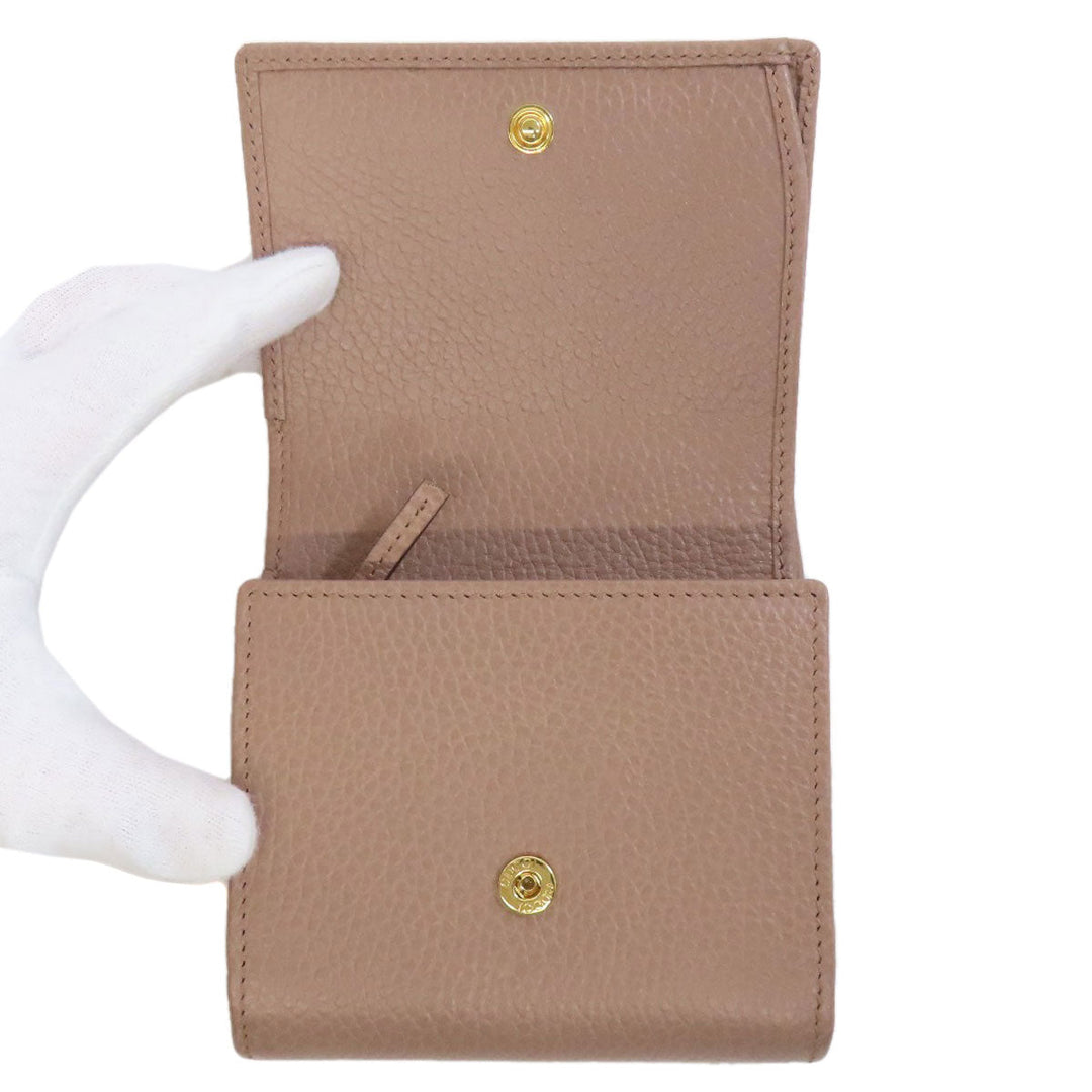 GUCCI Bifold Wallet 593587 leather beige Double G GG Marmont Medium Wallet Women Used Authentic