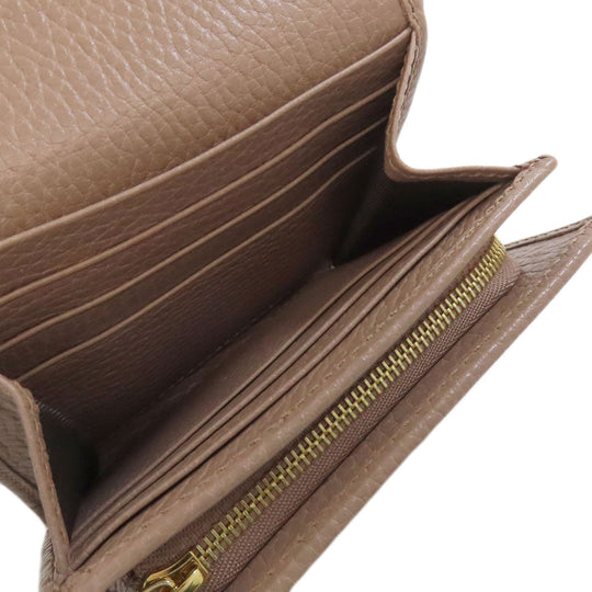 GUCCI Bifold Wallet 593587 leather beige Double G GG Marmont Medium Wallet Women Used Authentic