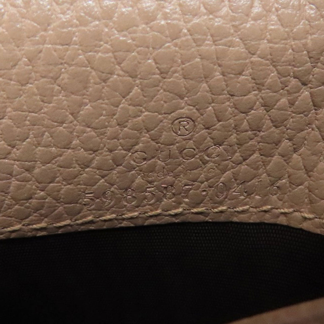 GUCCI Bifold Wallet 593587 leather beige Double G GG Marmont Medium Wallet Women Used Authentic