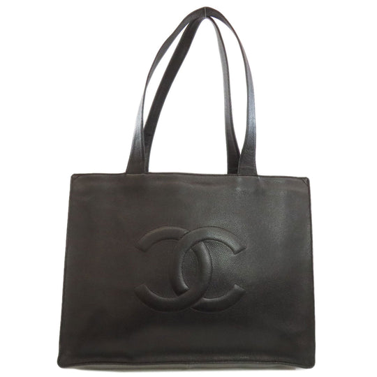 CHANEL Tote Bag Grained Calfskin Skin black COCO Mark