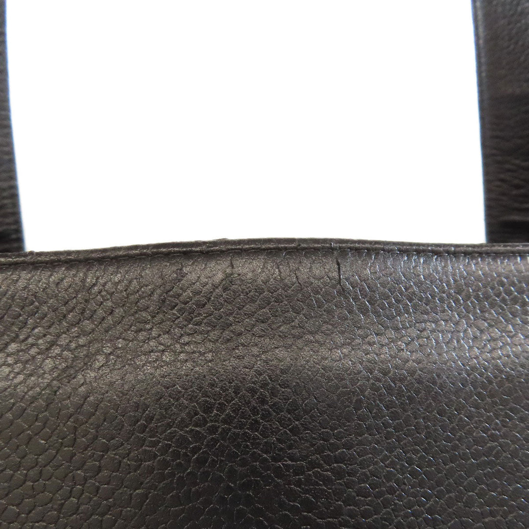 CHANEL Tote Bag Grained Calfskin Skin black COCO Mark