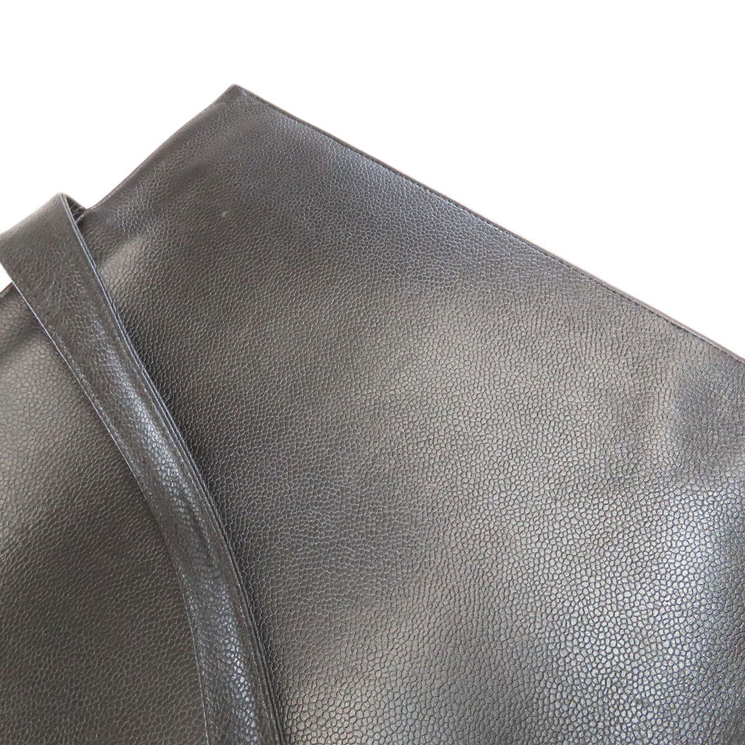 CHANEL Tote Bag Grained Calfskin Skin black COCO Mark