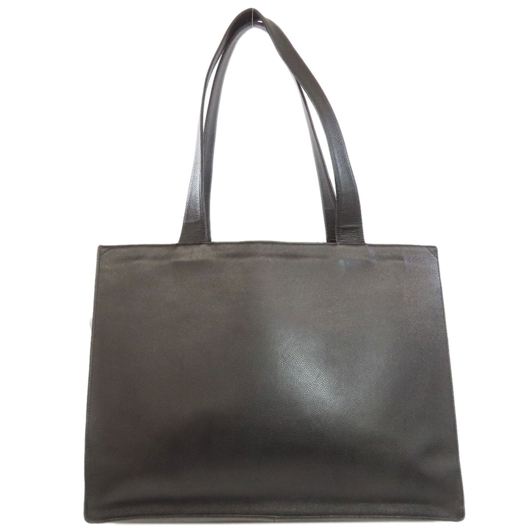 CHANEL Tote Bag Grained Calfskin Skin black COCO Mark