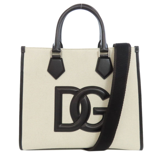 DOLCE&GABBANA Tote Bag canvas black 2WAY Women Used Authentic