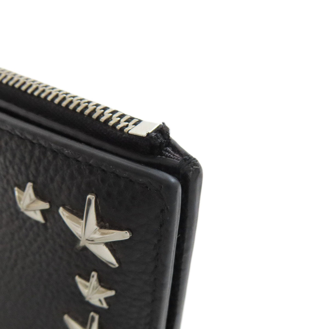 JIMMY CHOO Bifold Wallet leather black Star motif studs