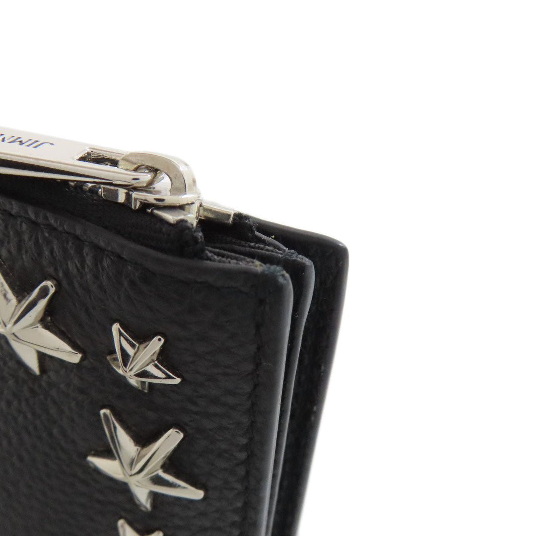 JIMMY CHOO Bifold Wallet leather black Star motif studs