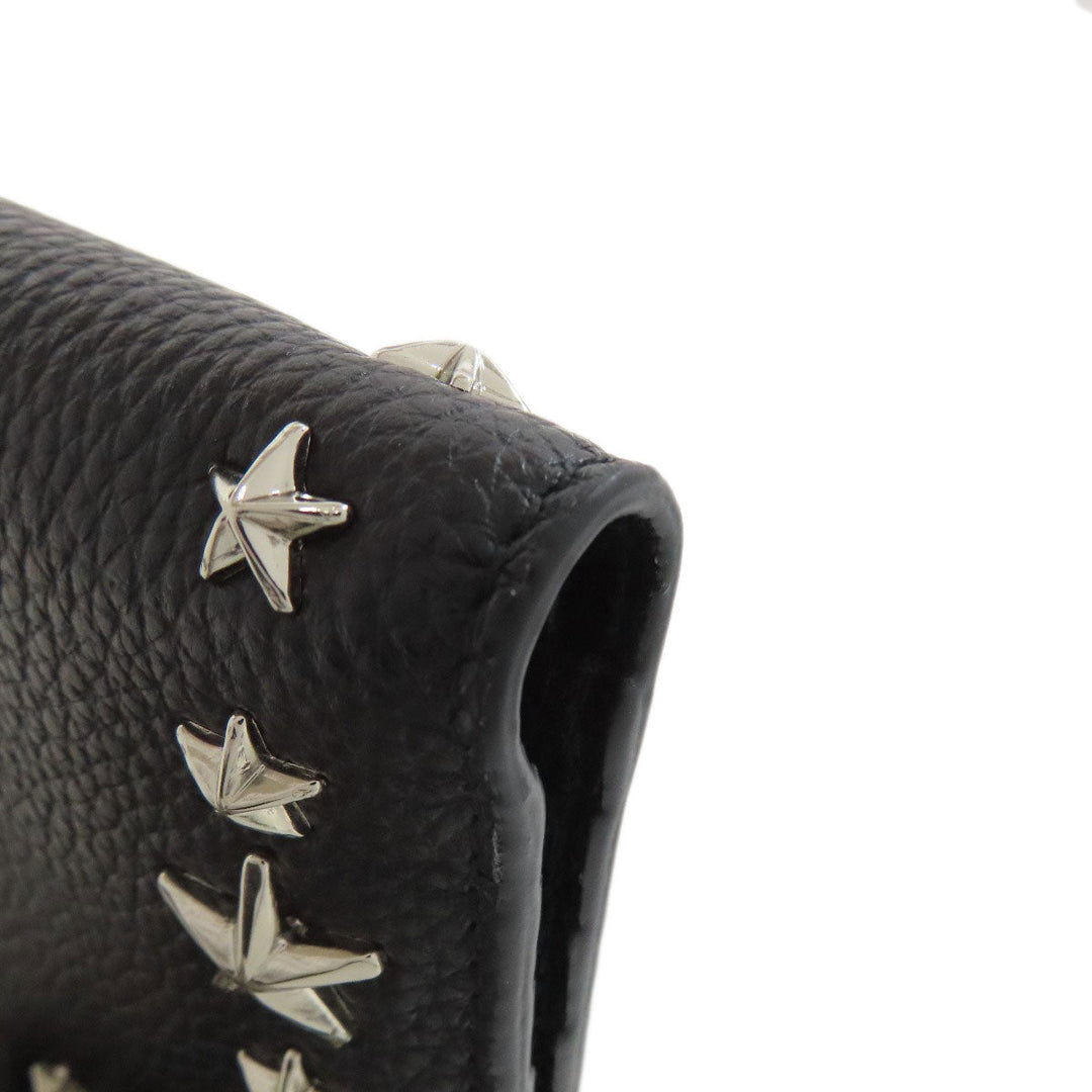 JIMMY CHOO Bifold Wallet leather black Star motif studs