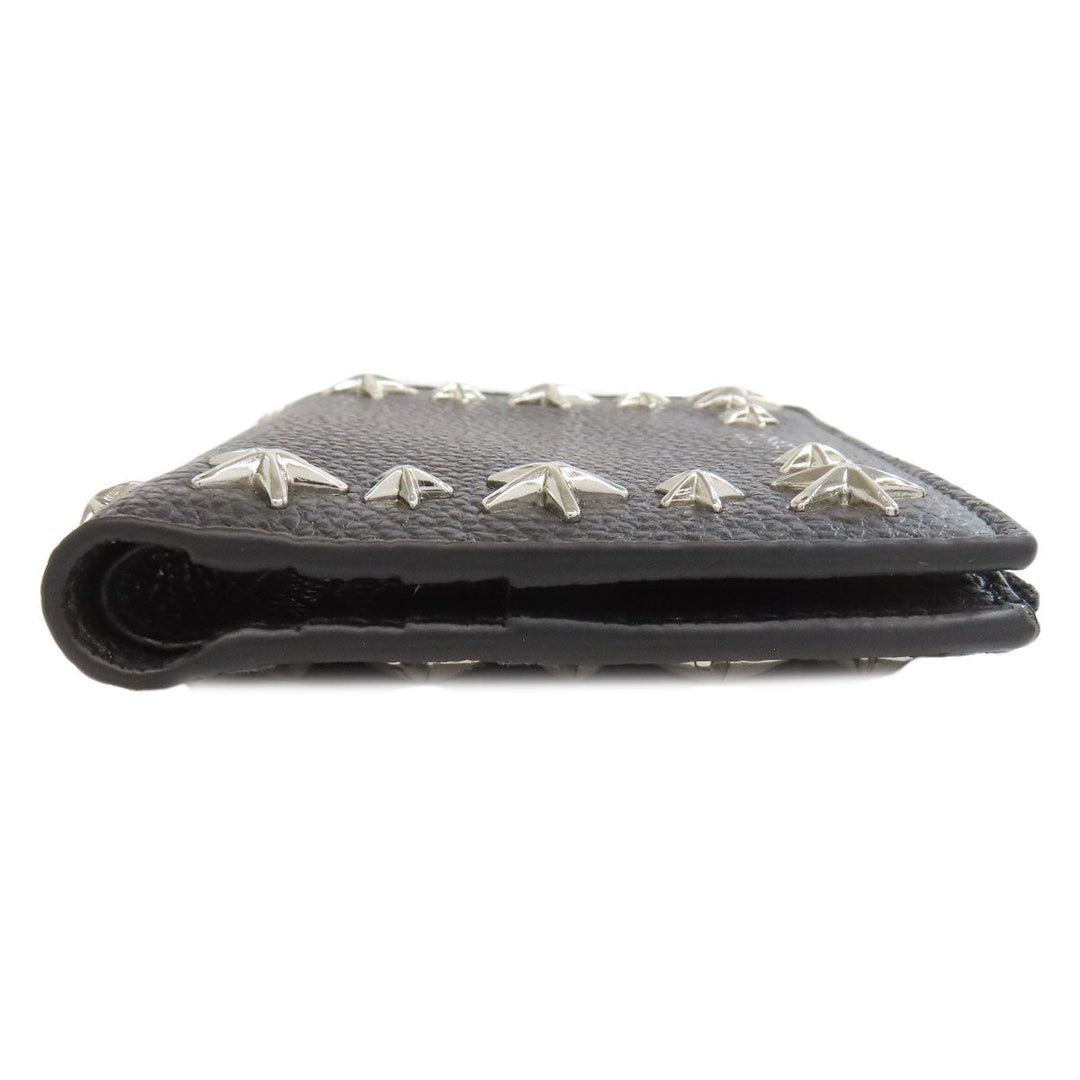 JIMMY CHOO Bifold Wallet leather black Star motif studs