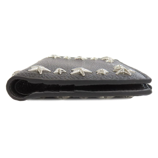 JIMMY CHOO Bifold Wallet leather black Star motif studs
