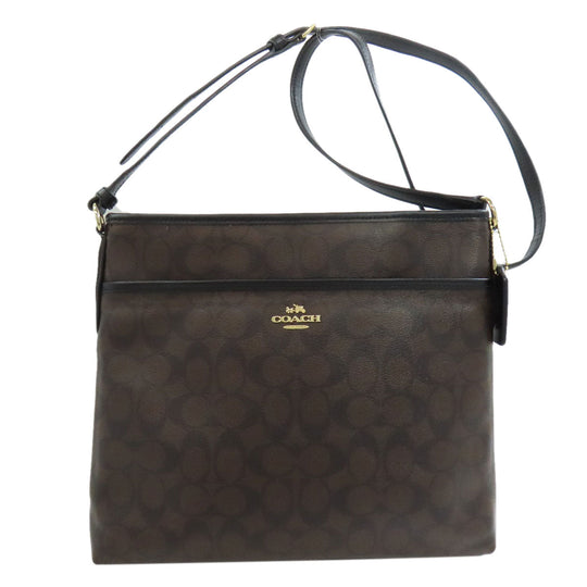 COACH Shoulder Bag F58297 PVC Brown Signature