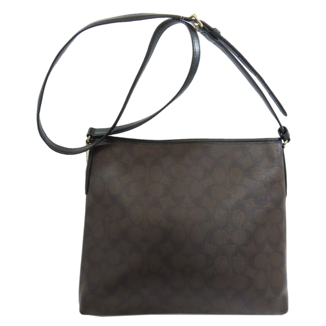 COACH Shoulder Bag F58297 PVC Brown Signature