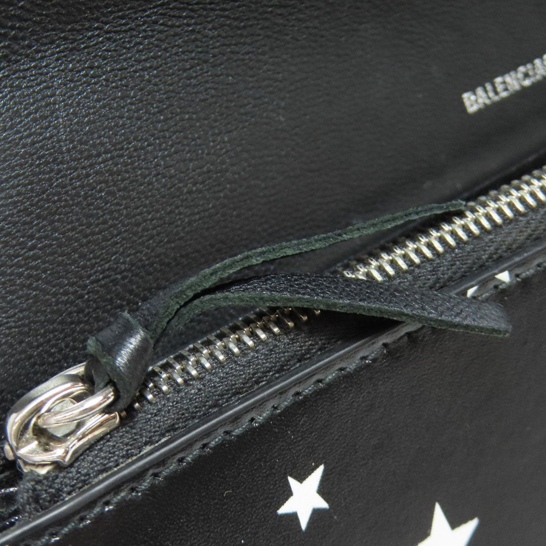 BALENCIAGA Long Wallet Purse 499207 Calfskin black Star motif Women Used Authentic