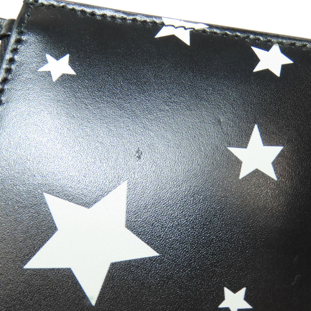 BALENCIAGA Long Wallet Purse 499207 Calfskin black Star motif Women Used Authentic