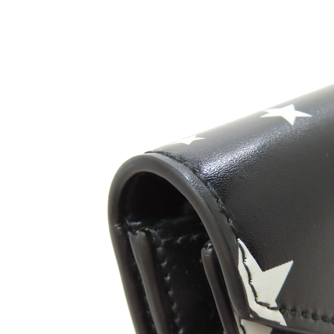 BALENCIAGA Long Wallet Purse 499207 Calfskin black Star motif Women Used Authentic