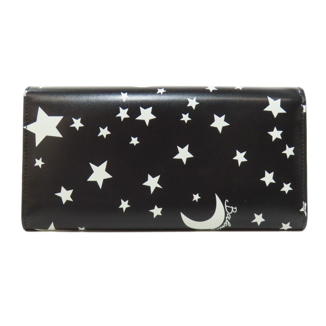 BALENCIAGA Long Wallet Purse 499207 Calfskin black Star motif Women Used Authentic
