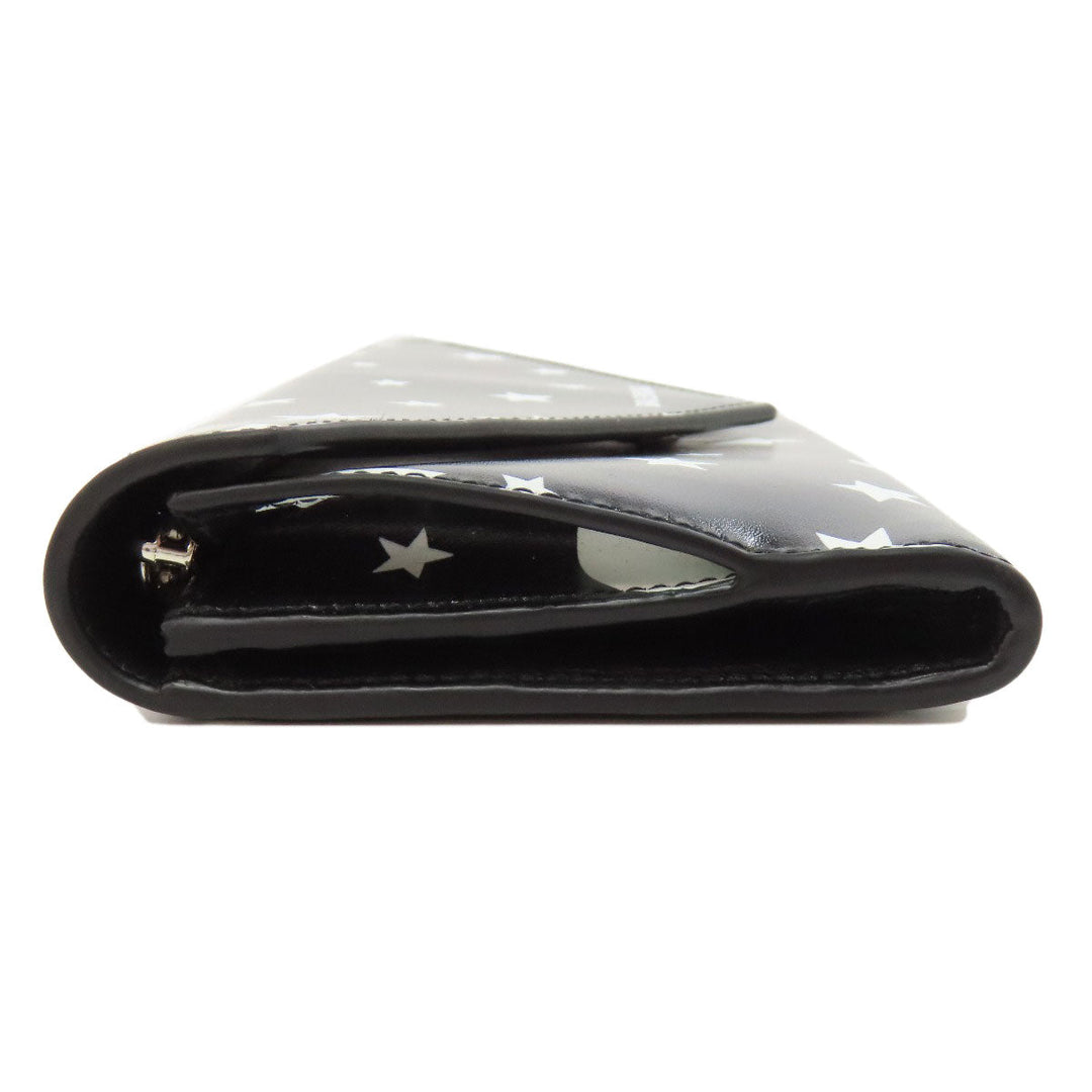 BALENCIAGA Long Wallet Purse 499207 Calfskin black Star motif Women Used Authentic