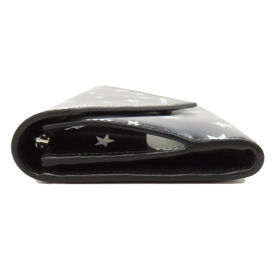 BALENCIAGA Long Wallet Purse 499207 Calfskin black Star motif Women Used Authentic